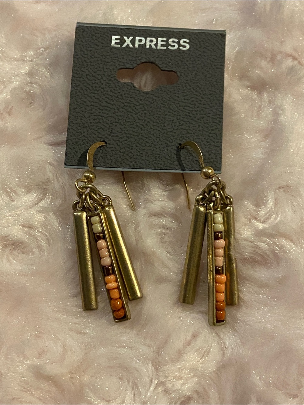 NWT Express gold tone beaded earrings